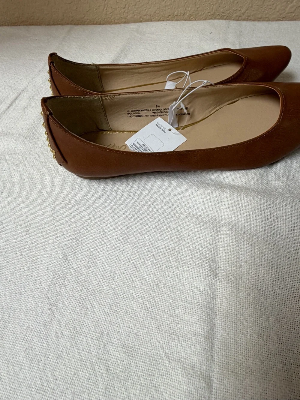 4/$20 Mossimo Brown Faux-Leather Pointed-Toe Ballet Flats